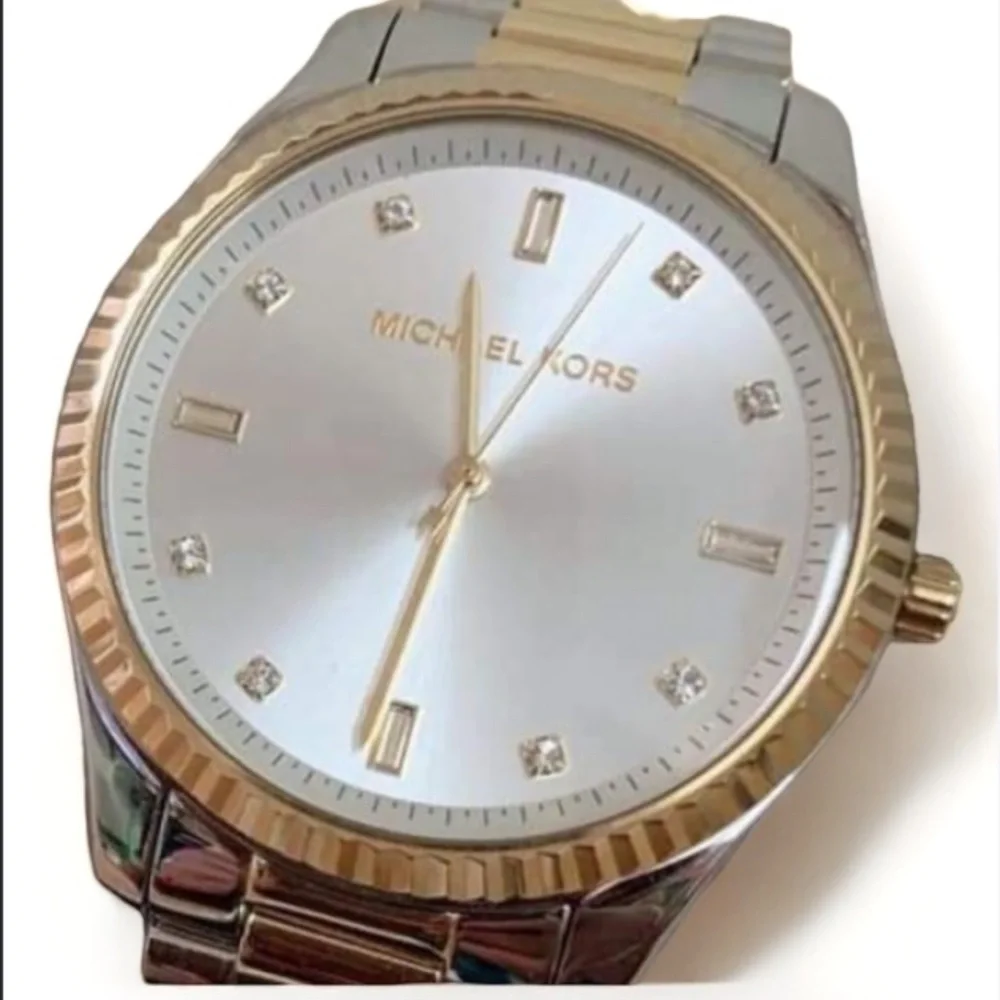 Michael Kors Stainless Steel | Gold Plated Watch With Crystals | Extra Links EUC